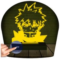 Luminária Led 3D Katsuki Boku No Hero Presente Criativo Decoração