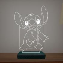 Luminária Led 3d Lilo Stitch Em Pé Abajur Luxo