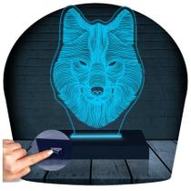 Luminária Led 3D Lobo Abajur 2