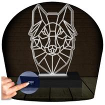 Luminária Led 3D Lobo Abajur 4 Presente Criativo Decoração