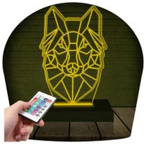 Luminária Led 3D Lobo Abajur 4 Presente Criativo Decoração