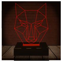 Luminária Led 3d Lobo Abajur 5