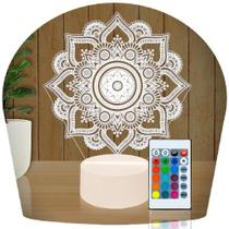 Luminária Led 3D Mandala Abajur Presente Criativo Decoração