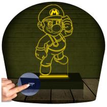 Luminária Led 3D Mario Bros Abajur 2 Presente Criativo Decoração