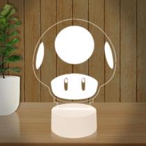 Luminária Led 3D Mario Bros Cogumelo Abajur Presente Criativo Decoração