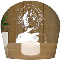 Luminária Led 3D Meliodas Nanatsu No Taizai Presente Criativo Decoração