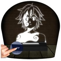 Luminária Led 3D Meliodas Nanatsu No Taizai Presente Criativo Decoração