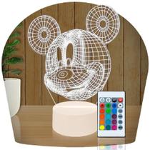 Luminária Led 3D Mickey Abajur