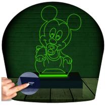 Luminária Led 3d Mickey Baby Abajur Presente Criativo Decoração