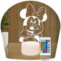 Luminária Led 3d Minnie Mickey Disney Abajur