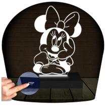 Luminária Led 3d Minnie Mickey Disney Abajur