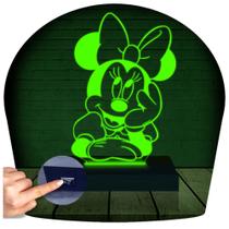 Luminária Led 3d Minnie Mickey Disney Abajur