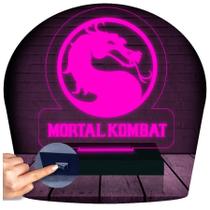 Luminária Led 3D Mortal Kombat Abajur