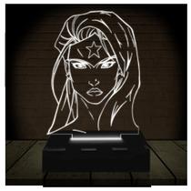 Luminária Led 3d Mulher Maravilha DC Heroi Abajur 1