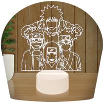 Luminária Led 3d Naruto Turma Abajur