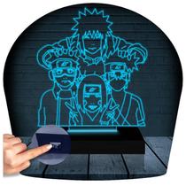 Luminária Led 3d Naruto Turma Abajur