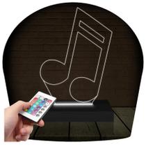 Luminária Led 3d Nota Musical Musica Abajur 1 - 3D Fantasy