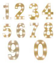 Luminária Led 3D Números Branca/Quente 22 Cm Decoração Festa