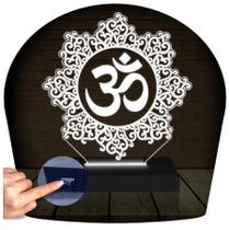 Luminária Led 3d Om Mantra Yoga Abajur