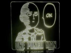 Luminária Led 3d One Punch Man Saitama Anime Mangá