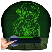 Luminária Led 3d Osamu Dazai Bungo Stray Dogs Abajur