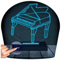 Luminária Led 3d Piano Teclado Música Abajur Presente Criativo Decoração