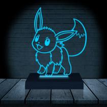 Luminária Led 3D Pokemon Eevee 1 Abajur Presente Criativo Decoração