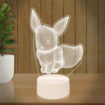 Luminária Led 3D Pokemon Eevee 2 Abajur Presente Criativo Decoração