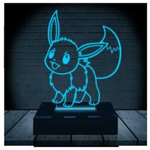 Luminária Led 3d Pokemon Eevee Abajur 1