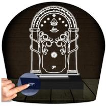 Luminária Led 3d Portal de Moria Senhor dos Aneis Abajur - 3D Fantasy