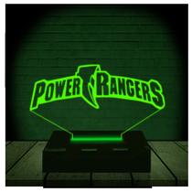 Luminária Led 3d Powers Rangers Abajur