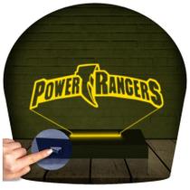 Luminária Led 3d Powers Rangers Abajur Presente Criativo Decoração