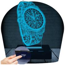 Luminária Led 3D Relógio Abajur