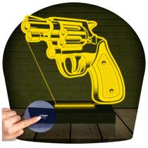 Luminária Led 3d Revolver Arma Abajur - 3D Fantasy