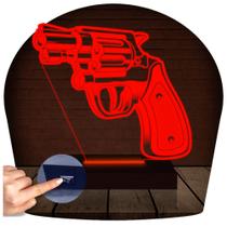 Luminária Led 3d Revolver Arma Abajur - 3D Fantasy