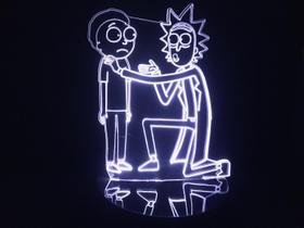 Luminária Led 3d Rick E Morty Conversando Acrílico Abajur - Geeknario