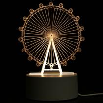 Luminária LED 3D - Roda Gigante, London Eye.