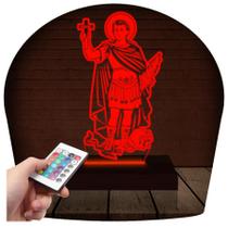 Luminária Led 3d Santo Expedito Abajur