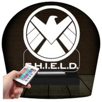 Luminária Led 3d Shield Marvel Heroi Abajur