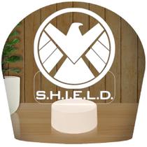 Luminária Led 3d Shield Marvel Heroi Abajur