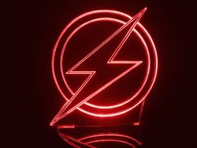 Luminária Led 3d Simbolo Flash Liga Da Justiça Dc Comics