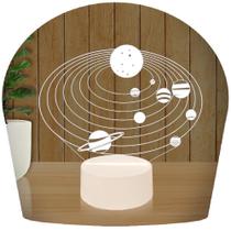 Luminária Led 3d Sistema Solar Planetas Abajur Presente Criativo Decoração