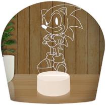 Luminária Led 3D Sonic Abajur Presente Criativo Decoração