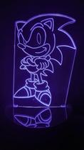 Luminária Led 3d Sonic The Hedgehog Game Jogo - Geeknario