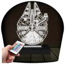 Luminária Led 3D Star Wars Falcon Abajur Presente Criativo Decoração