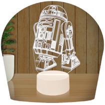 Luminária Led 3D Star Wars R2d2