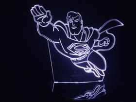 Luminária Led 3d Superman Voando Acrílico Abajur