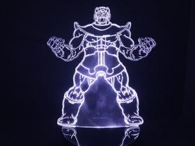 Luminária Led 3d Thanos Vingadores Guerra Infinita