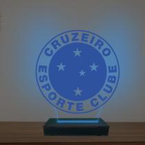 Luminária Led 3d Time Cruzeiro Esporte Clube Abajur Luxo