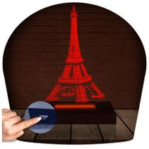 Luminária Led 3D Torre Eiffel Abajur 1 - 3D Fantasy